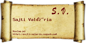 Sajti Valéria névjegykártya
