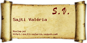 Sajti Valéria névjegykártya